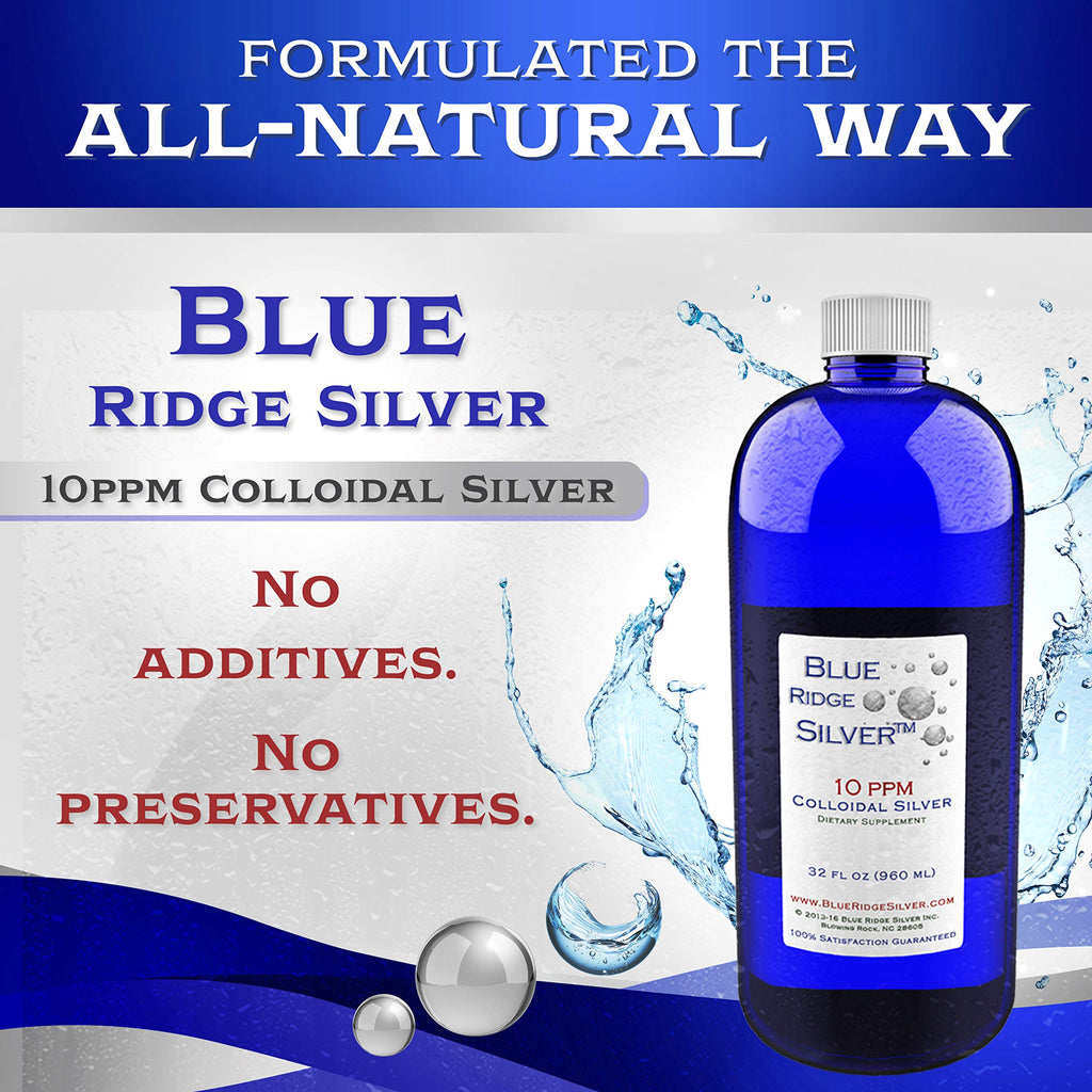 Blue Ridge Silver Colloidal Silver 32 oz 10 ppm - Immune Support