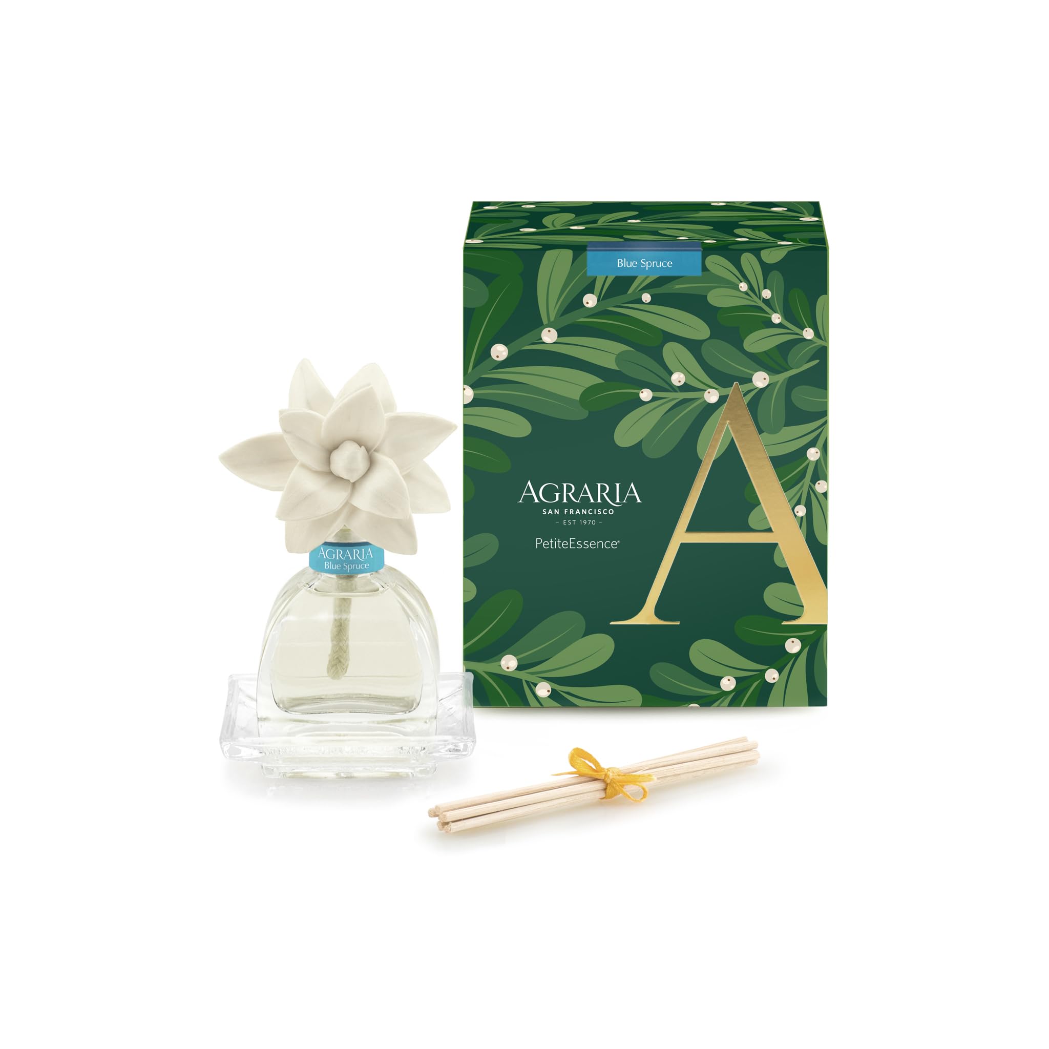 Blue Spruce Holiday PetiteEssence Diffuser, 1.7oz | Premium Room Fragrance by Agraria
