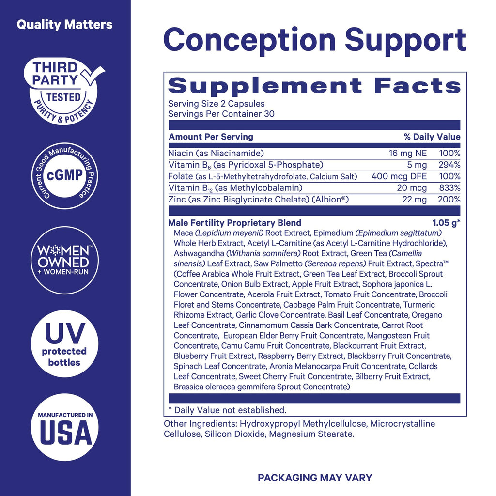 Blue Stork Fertility Supplements for Men – Male Prenatal Vitamins (60 caps)