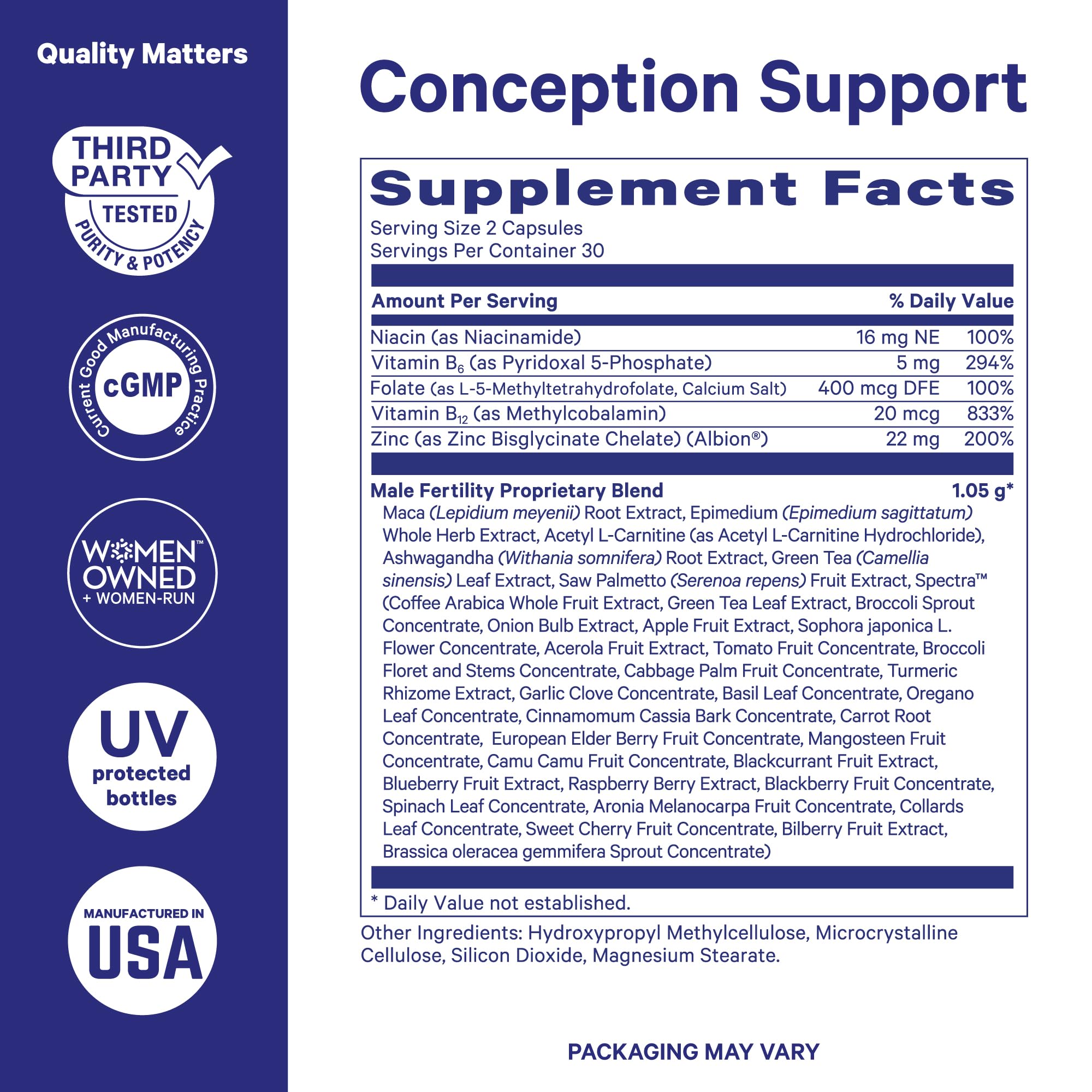 Blue Stork Fertility Supplements for Men – Male Prenatal Vitamins (60 caps)