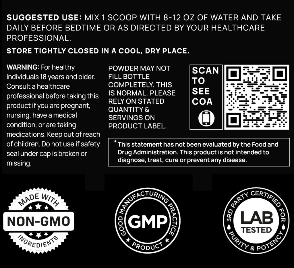 Triple Sleep Magnesium L-Threonate Powder – Magtein Sleep Aid with L-Theanine, Apigenin & Melatonin