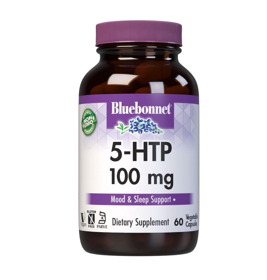 Bluebonnet Nutrition 5-HTP 100 mg – Mood Support, 60 Vegan Capsules