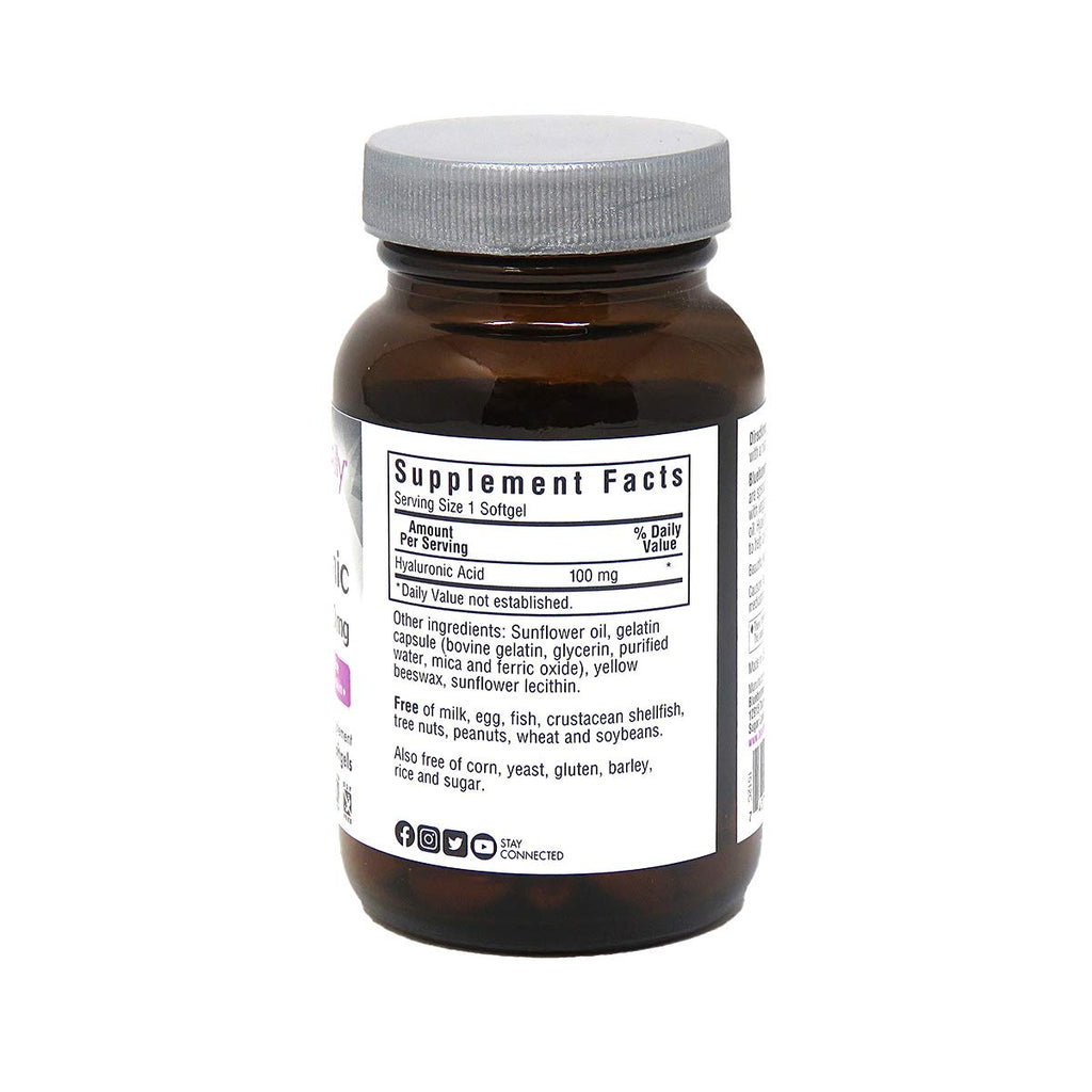 Bluebonnet Beautiful Ally Hyaluronic Acid 100 mg Softgels – 90 Servings, Non-GMO, Gluten-Free