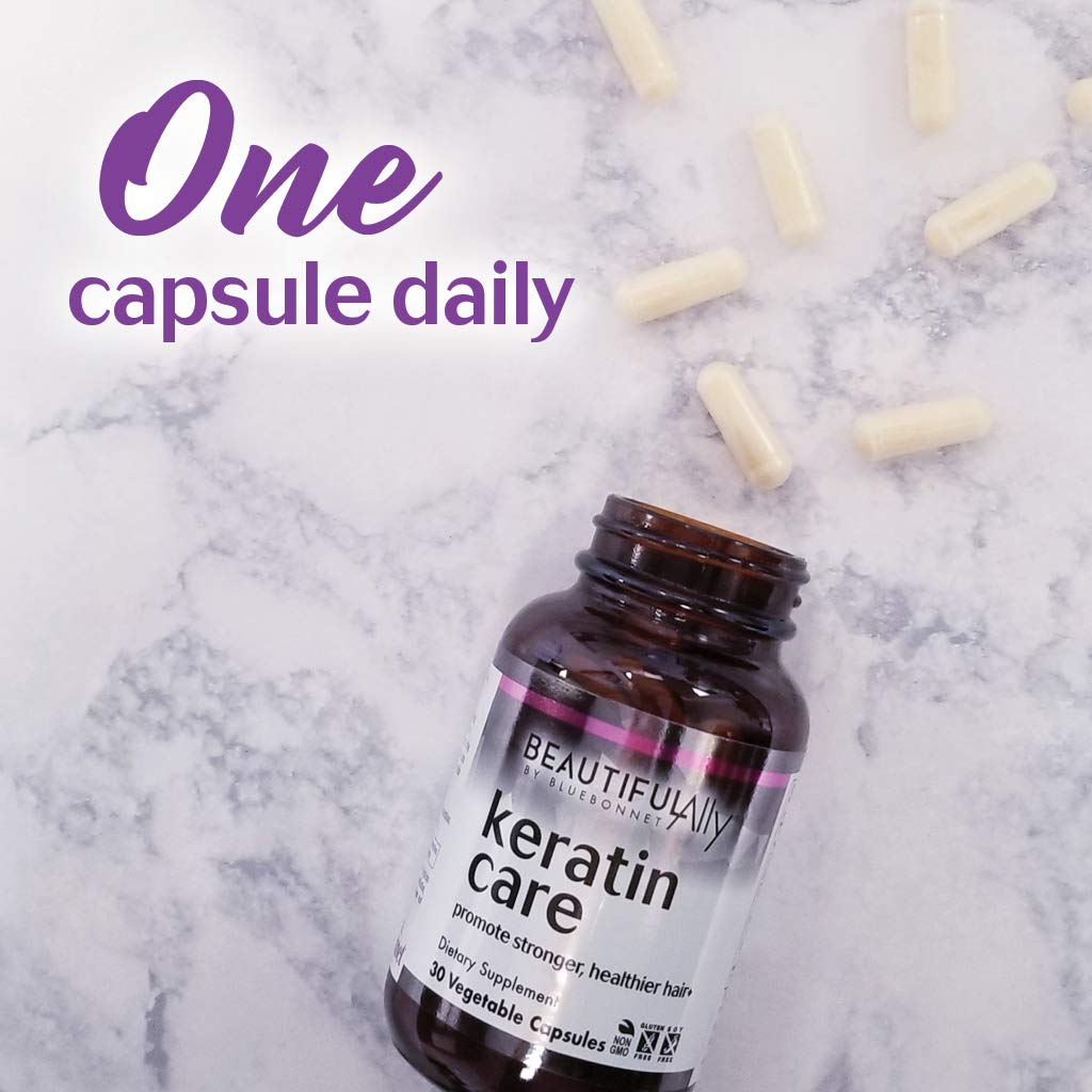 Bluebonnet Beautiful Ally Keratin Care Capsules - Hair Strength & Revitalization, 30 Veg Capsules
