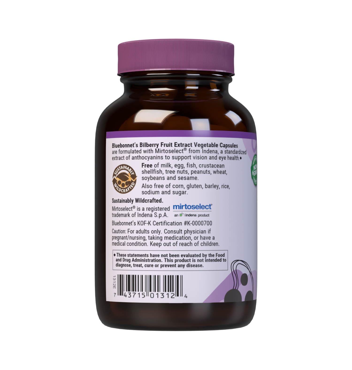 BlueBonnet Bilberry Fruit Extract Supplement, 60 Count – Eye Health, Vegan
