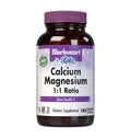 Bluebonnet Calcium Magnesium 1:1 Ratio Vegetarian Capsules - 180 Count - White