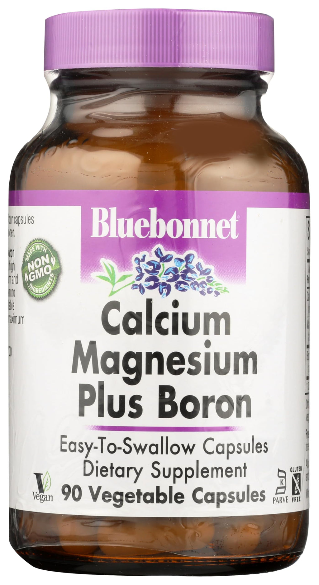 BlueBonnet Calcium Magnesium Plus Boron Vegetarian Capsules - Off White, 90 Count