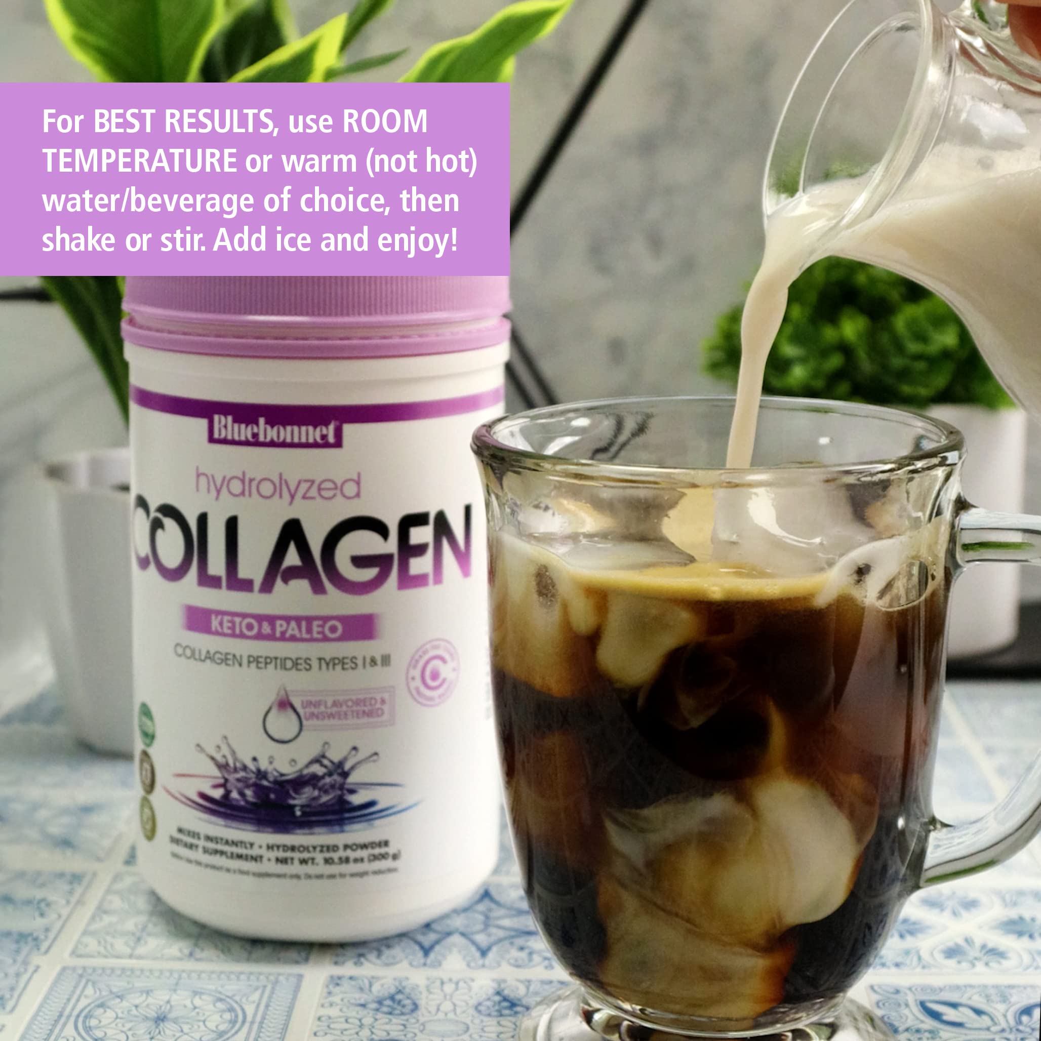 BlueBonnet Nutrition Hydrolyzed Collagen Powder - Supports Hair, Skin & Nails | Grass-Fed, Soy-Free, Gluten-Free, Non-GMO | 10.58 oz