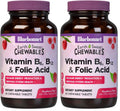 BlueBonnet Nutrition Earth Sweet Vitamin B6, B12 & Folic Acid Chewable – Raspberry – Vegan, Gluten Free – 60 Tablets Pack of 2