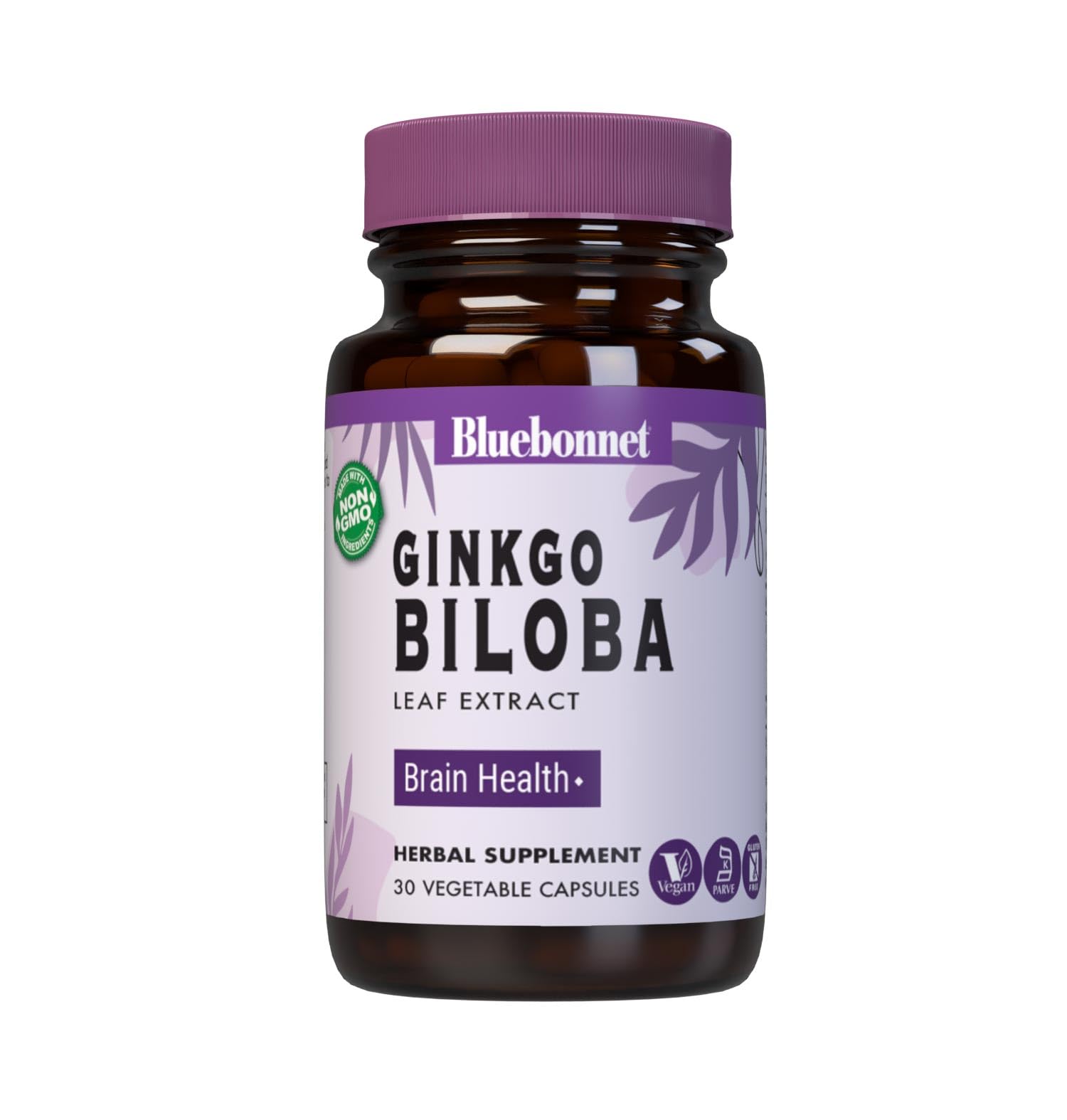 BlueBonnet Ginkgo Biloba Leaf Extract Supplement – 30 Veggie Capsules