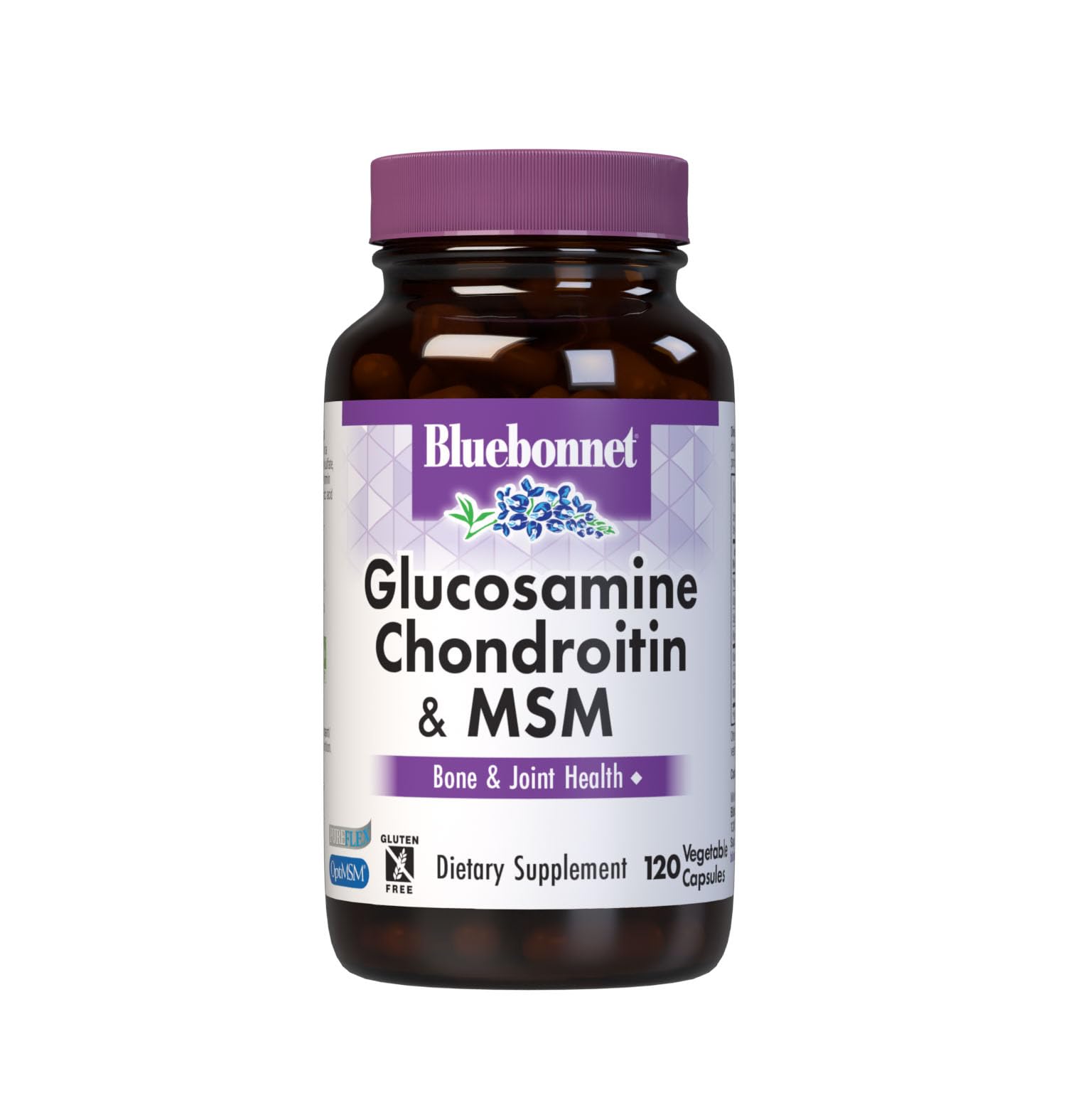 Bluebonnet Glucosamine Chondroitin & MSM with Vitamin C — Bone & Joint Health, 120 Veg Capsules (40 Servings)