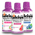 Bluebonnet Nutrition Liquid Calcium Magnesium Citrate with Vitamin D3 – 3 Bottle Bundle (16 oz each) – Blueberry, Strawberry, Mix Berry