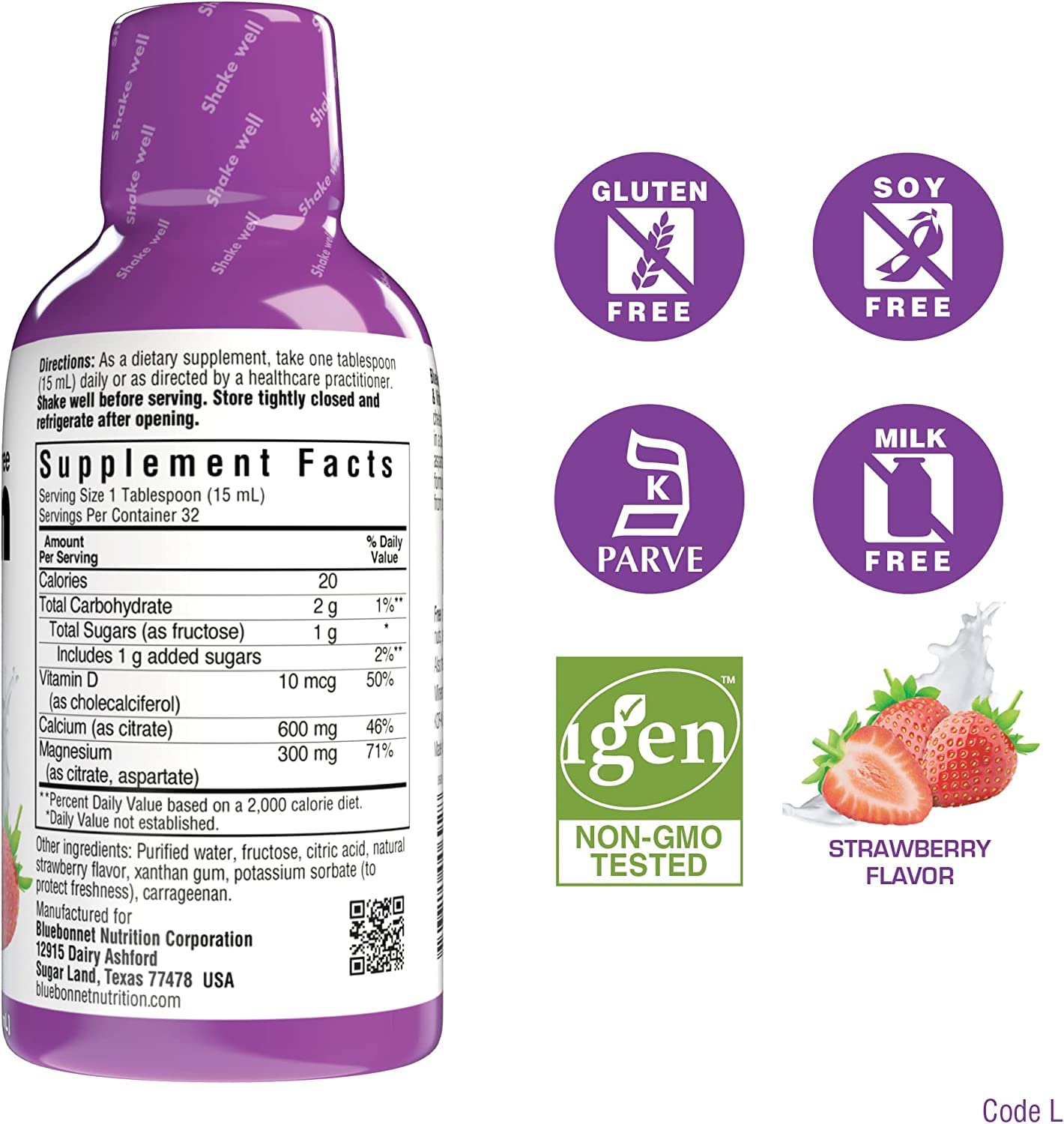 Bluebonnet Nutrition Liquid Calcium Magnesium Citrate with Vitamin D3 – 3 Bottle Bundle (16 oz each) – Blueberry, Strawberry, Mix Berry