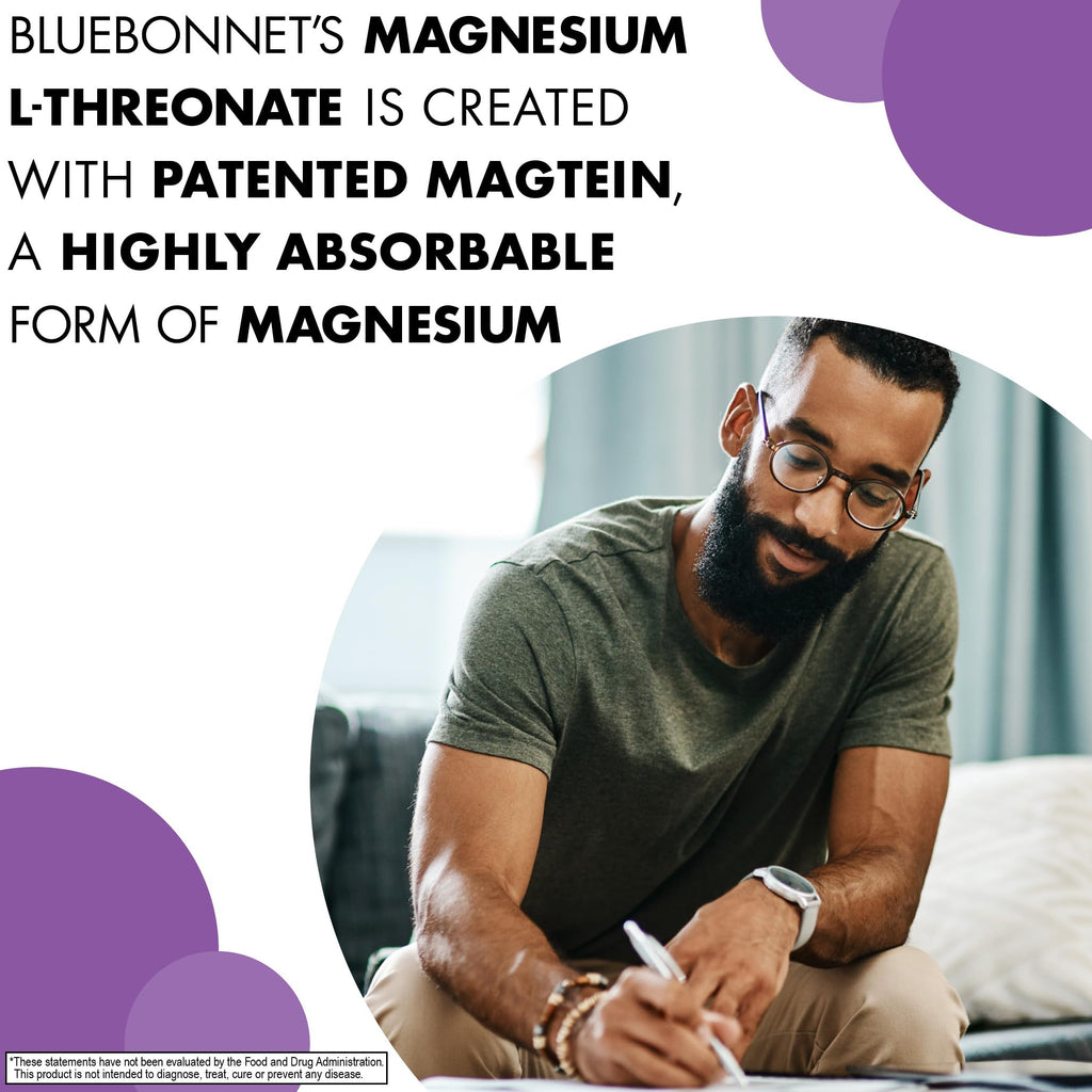 Bluebonnet Magtein Magnesium L-Threonate – Brain Health, 90 Veg Capsules