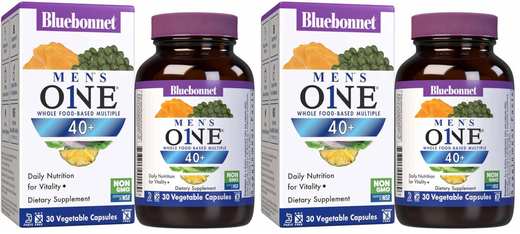 BlueBonnet Nutrition Men's ONE 40+ – Whole Food Multivitamin for Men 40+ (Pack of 2)