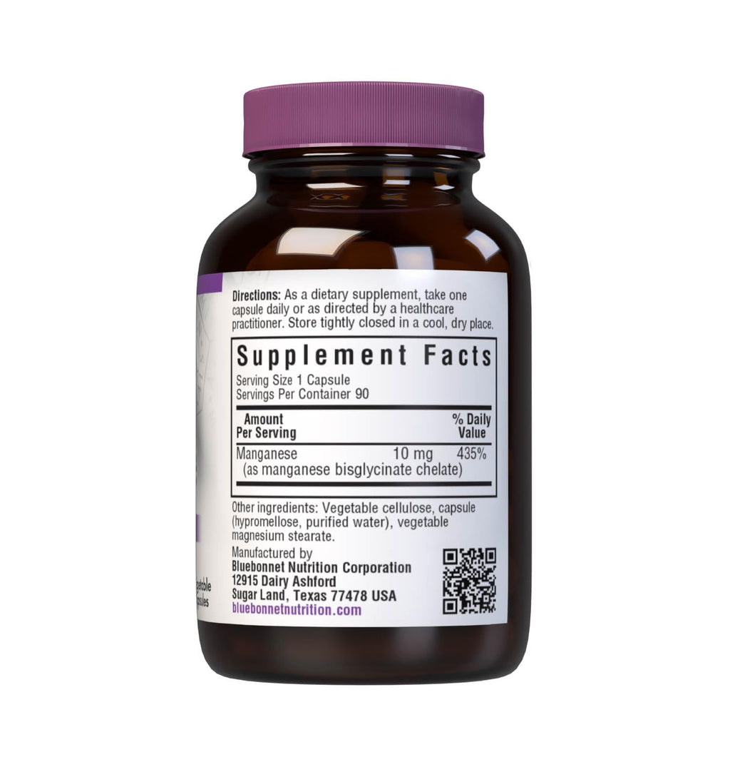 BlueBonnet Nutrition Albion Chelated Manganese - 90 Veg Capsules | Vegan, Non-GMO, Kosher