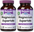 Bluebonnet Nutrition Magnesium 400 mg Chelated Magnesium Aspartate Daily Mineral — Heart & Bone Support, Vegan & Non-GMO | 100 Veg Capsules (Pack of 2)