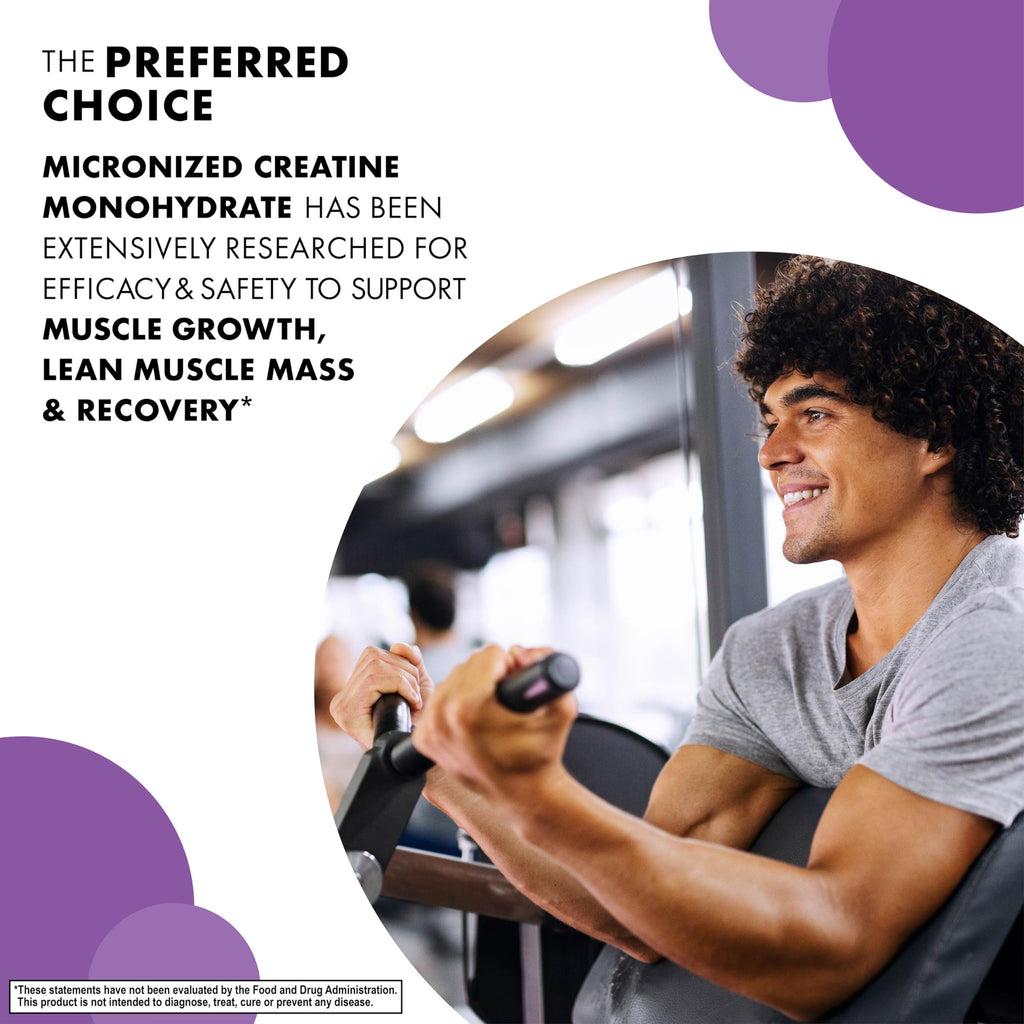 BlueBonnet Nutrition Micronized Creatine Monohydrate 5 g – Lean Muscle Support, Non-GMO, Vegan, Kosher, Gluten-Free, Soy/Milk-Free – Unflavored, 10.58 oz (60 Servings)