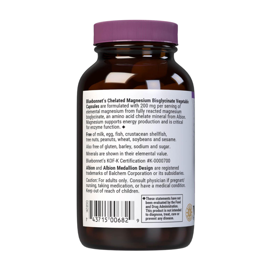 Bluebonnet Albion Chelated Magnesium 200 mg | 60 Veggie Capsules (Pack of 2) – Stress Relief, Vegan, Gluten Free