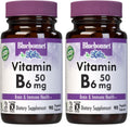 BlueBonnet Vitamin B6 50mg - Energy & Vitality (Non-GMO, Vegan, Gluten-Free) 90 Veg Capsules Pack of 2