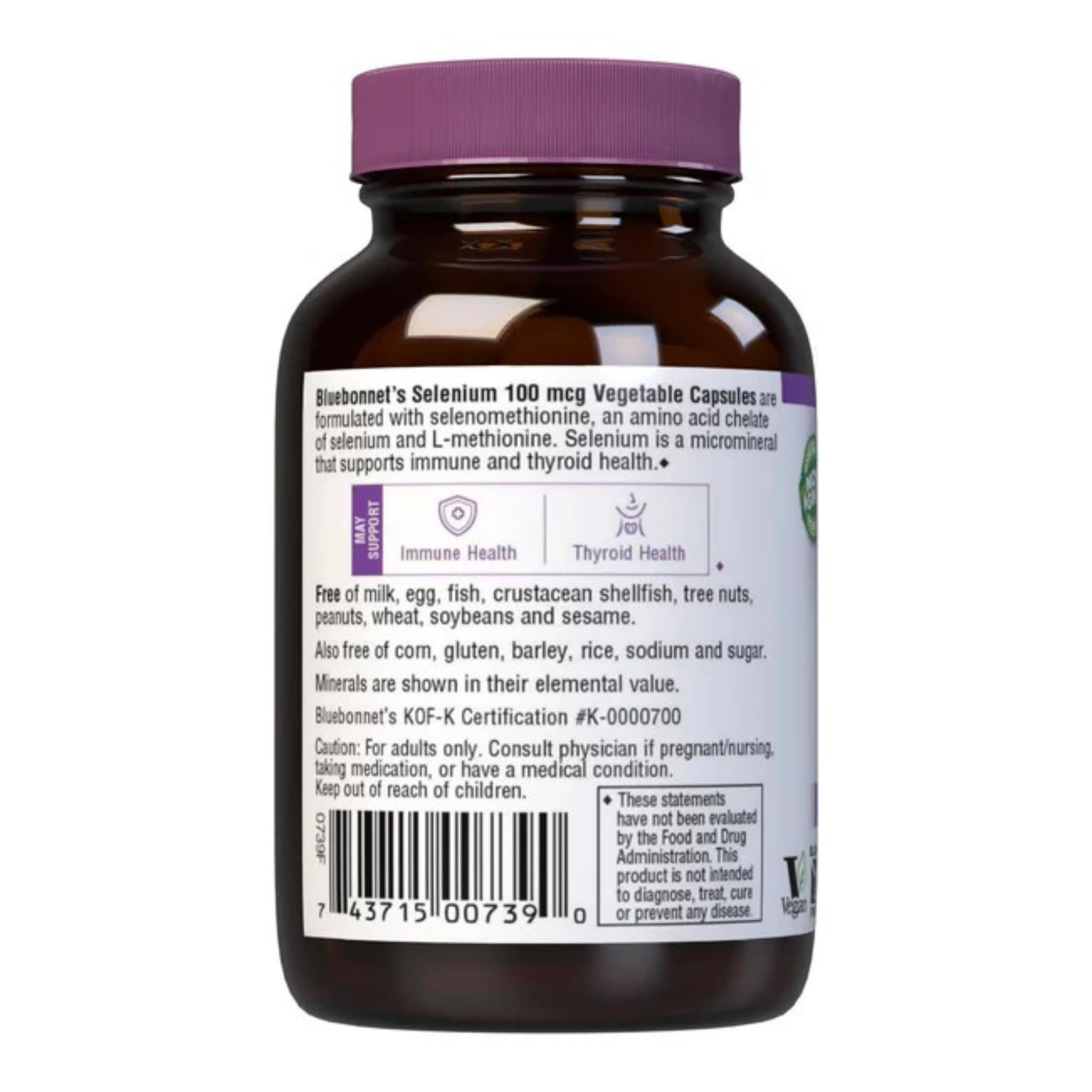 Bluebonnet Selenium 100mcg Capsules (L-selenomethionine) – Vegan, Non-GMO, Gluten-Free