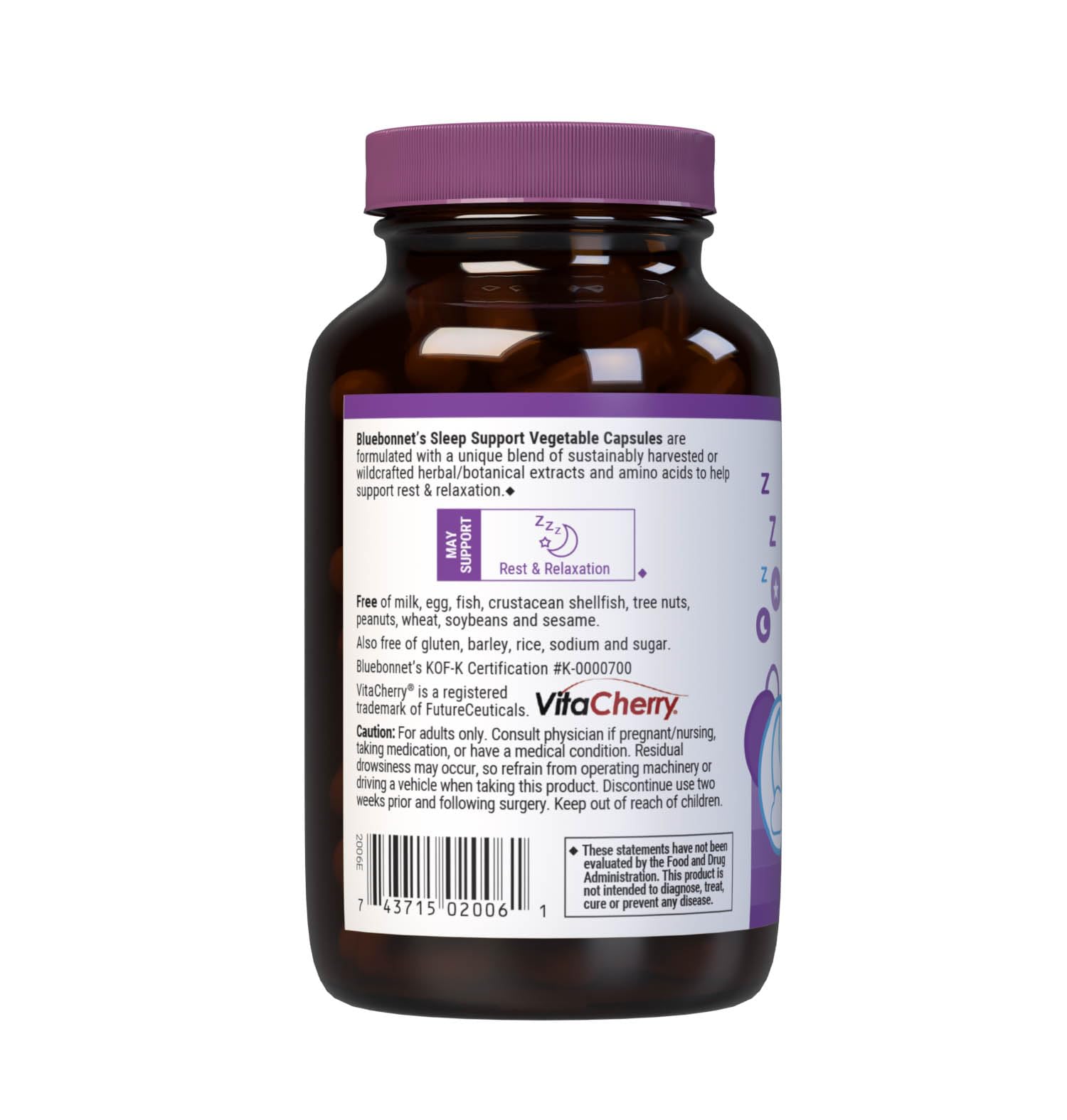 Bluebonnet Sleep Support - Rest & Relaxation, 60 Veg Capsules