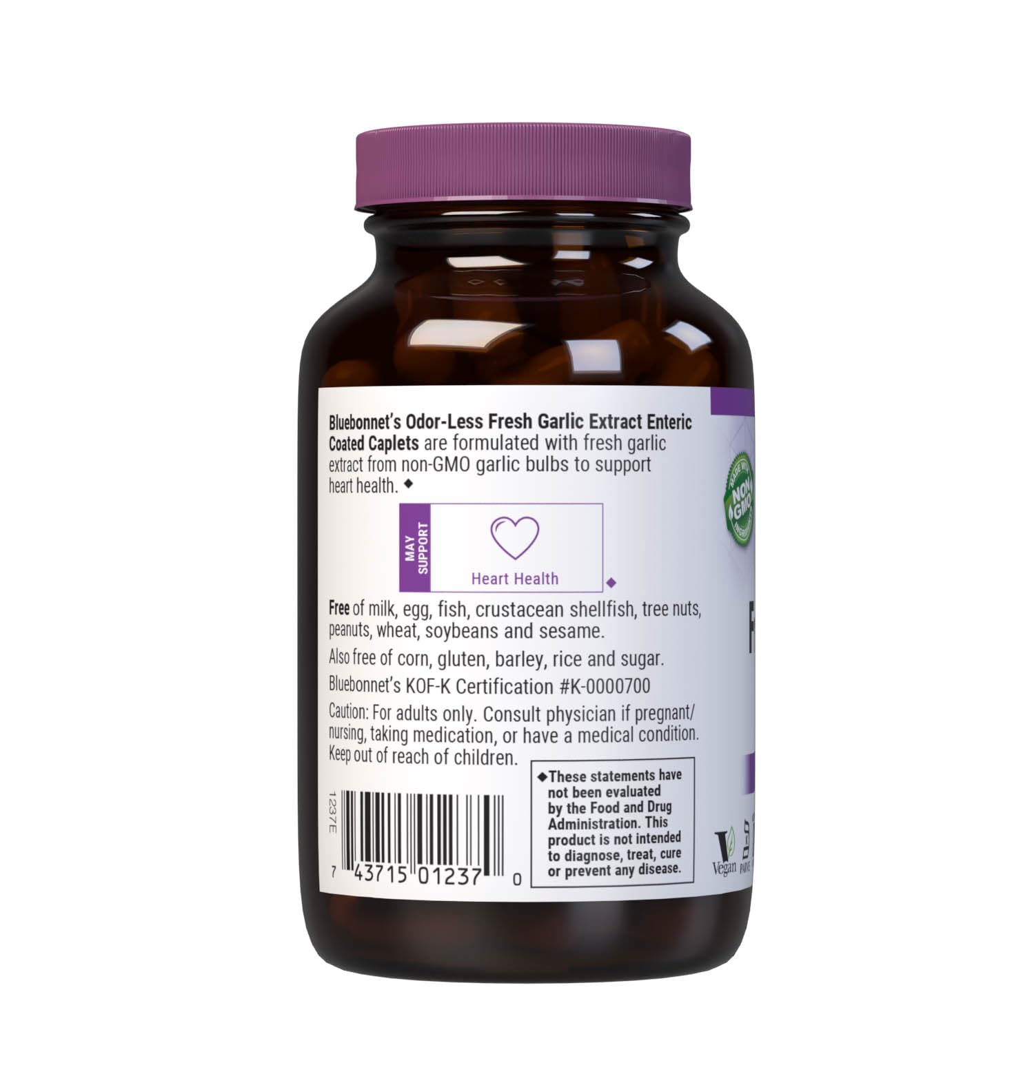 BlueBonnet Standardized Fresh Garlic Extract Supplement, 350 mg Caplets, 90 Count