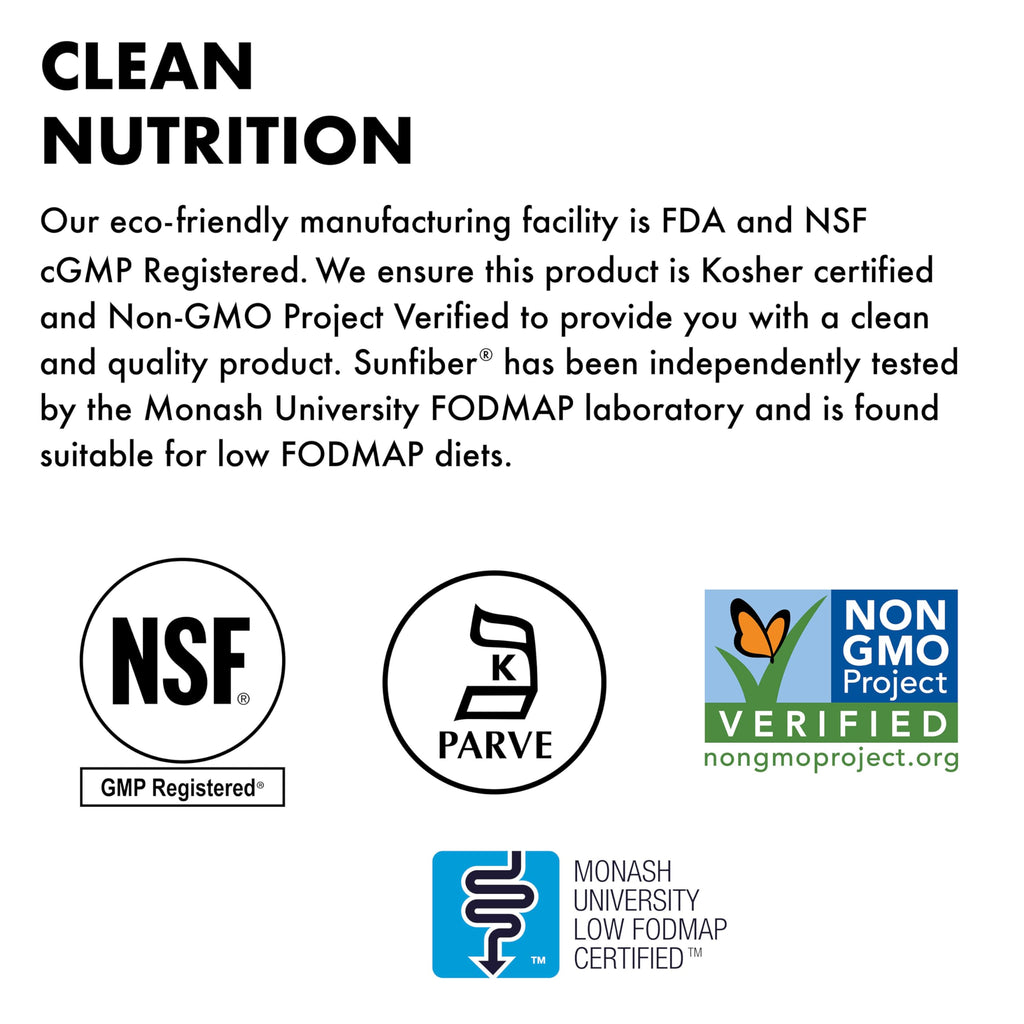 BlueBonnet Nutrition Sunfiber – 6 g Plant-Based Prebiotic Soluble Fiber – Supports Digestive Health* - Instant Dissolve – Non-GMO, Vegan, Kosher, Low-FODMAP – Unflavored, 7.4 OZ, 30 Servings