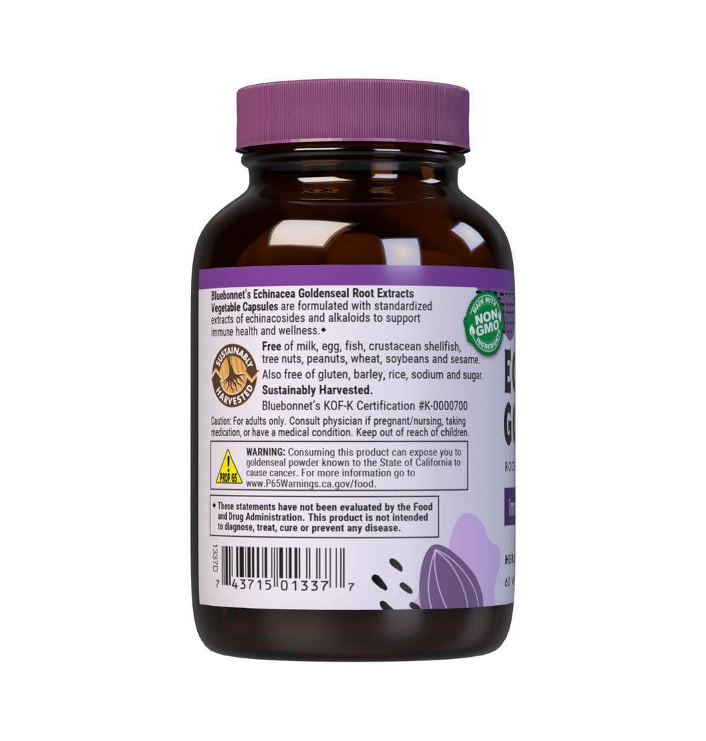BlueBonnet Echinacea Goldenseal Root Extract Supplement – 60 Count, Vegan Capsules