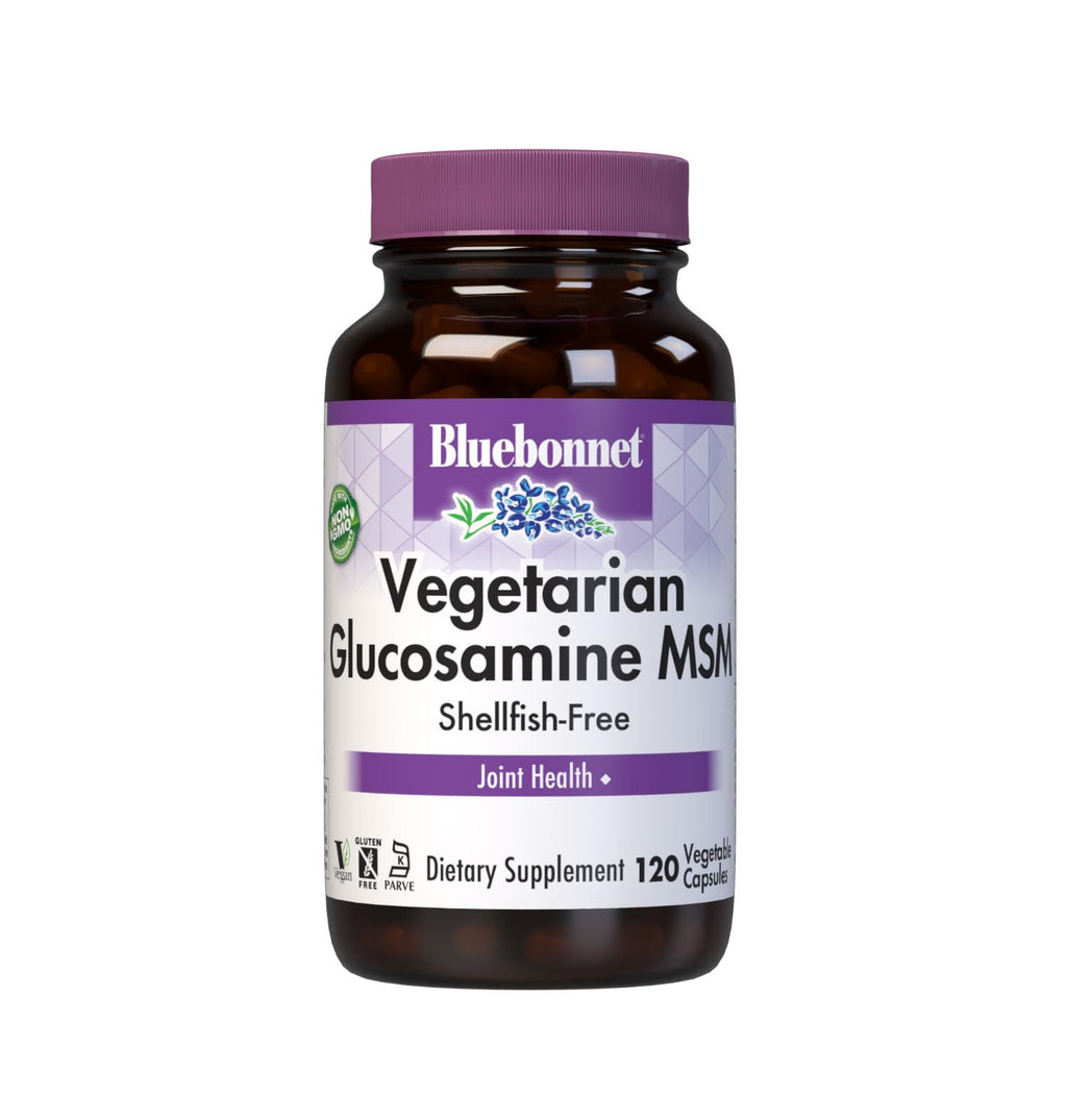 Bluebonnet Vegetarian Glucosamine with MSM HCl - Shellfish-Free Joint Support - 120 Veg Caps