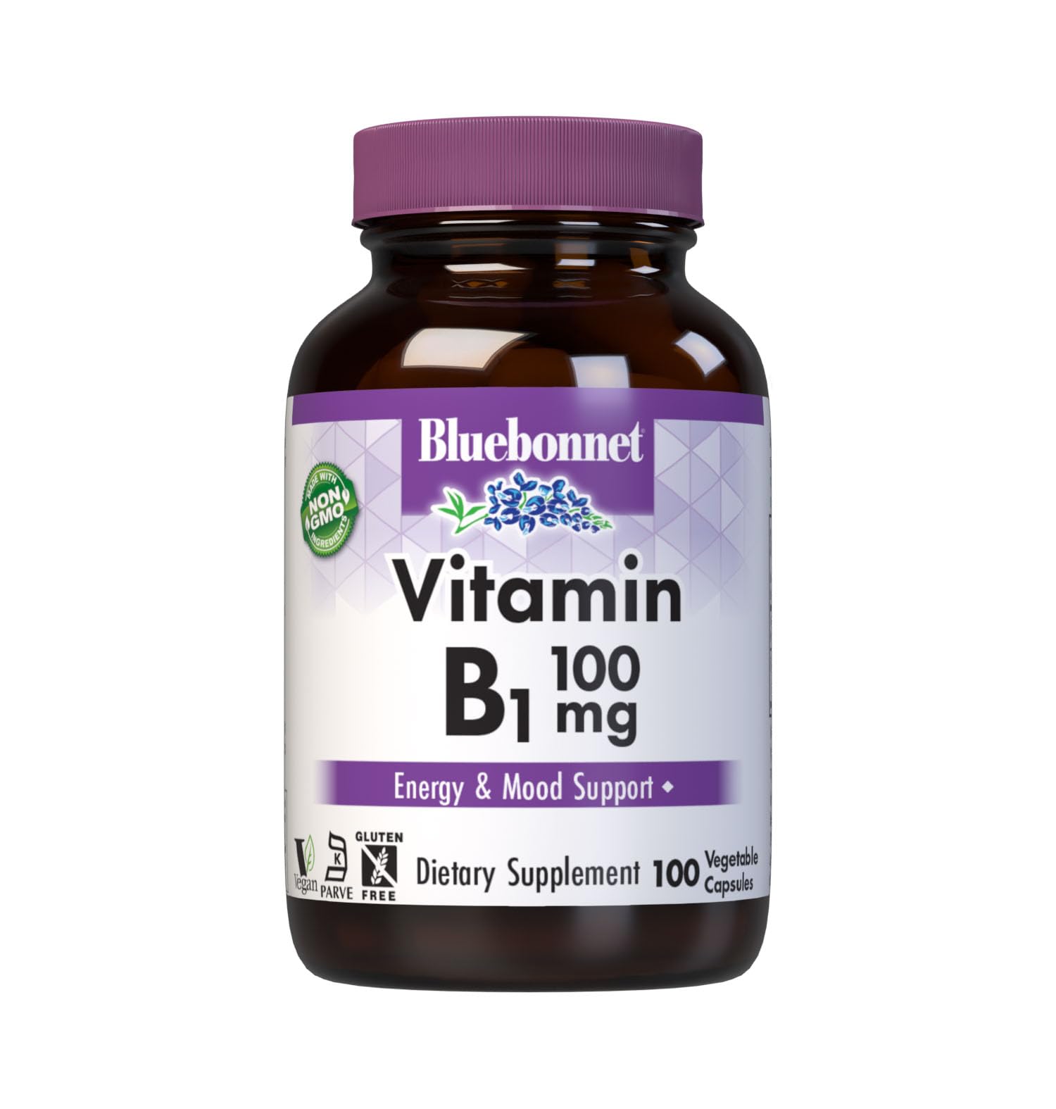 Bluebonnet Vitamin B1 100 mg – Mood & Energy Support, Thiamin HCl