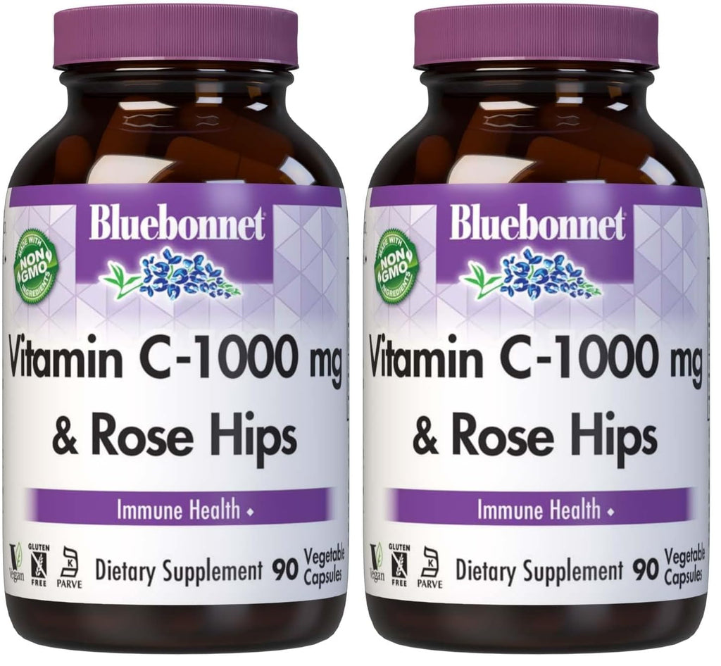 BlueBonnet Vitamin C-1000 mg + Rose Hips – Immune Support, Vegan