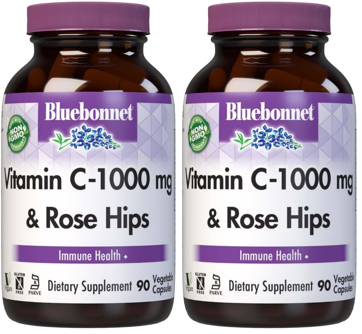BlueBonnet Vitamin C-1000 mg + Rose Hips – Immune Support, Vegan