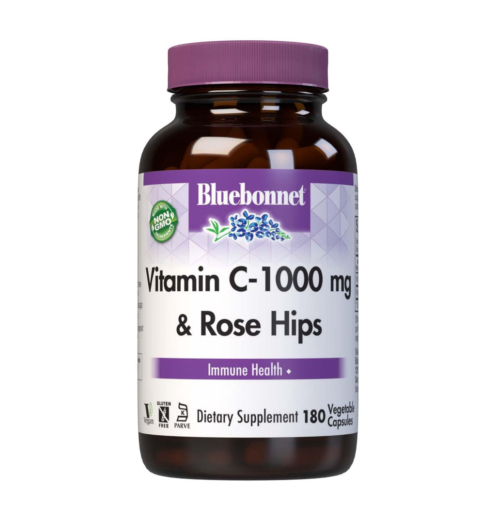 Bluebonnet Nutrition Vitamin C 1000 mg Plus Rose Hips, 180 Count