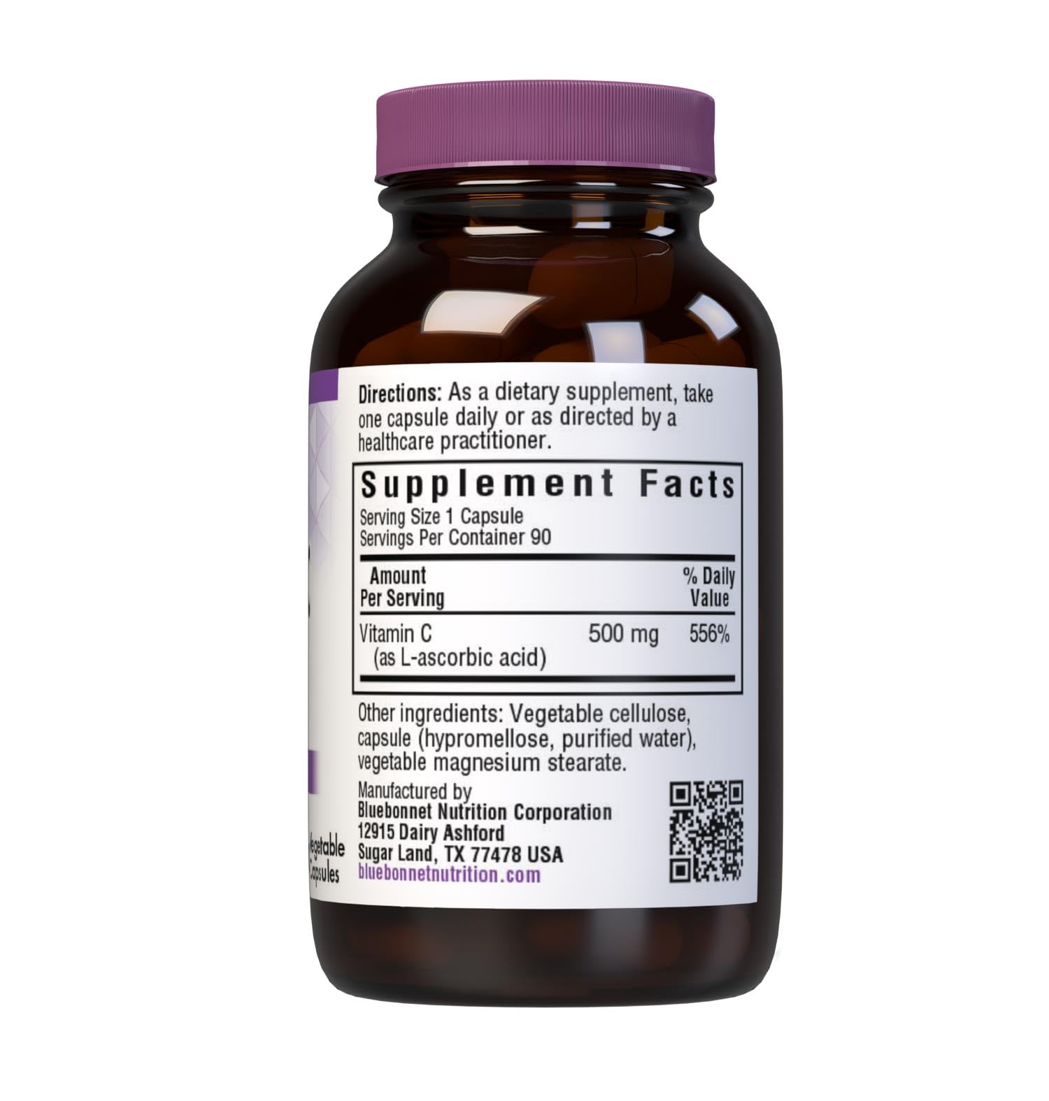 Bluebonnet Vitamin C 500 mg Vegetable Capsules | Immune & Skin Health | Vegan
