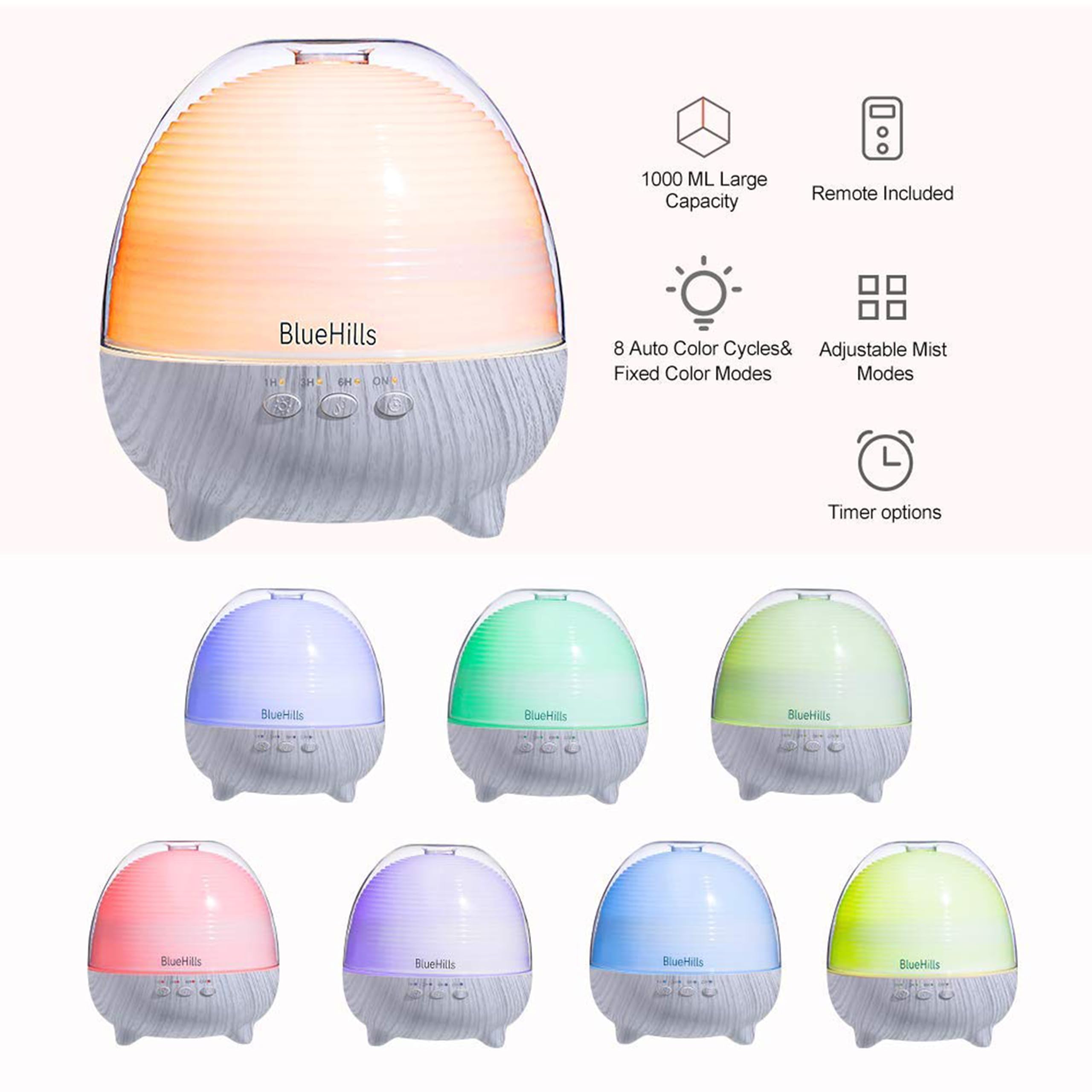 BlueHills Premium 1000ml Large Room Diffuser with Remote