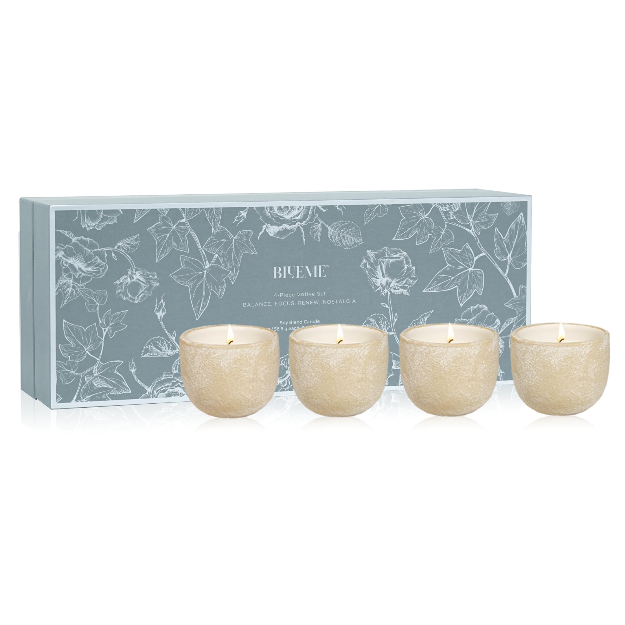 Blueme Mother's Day Fragrance Votive Gift Set – Balance, Focus, Renew, Nostalgia