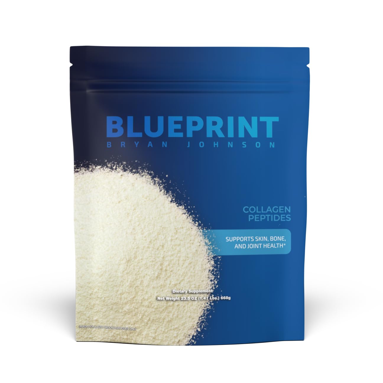 Blueprint Bryan Johnson Hydrolyzed Collagen Peptides Powder – Type I, II & III, Unflavored, 20g, 30 Servings