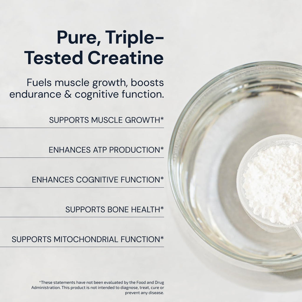 Blueprint Bryan Johnson Creatine Monohydrate Powder – Unflavored, 5g Dose, 100 Servings