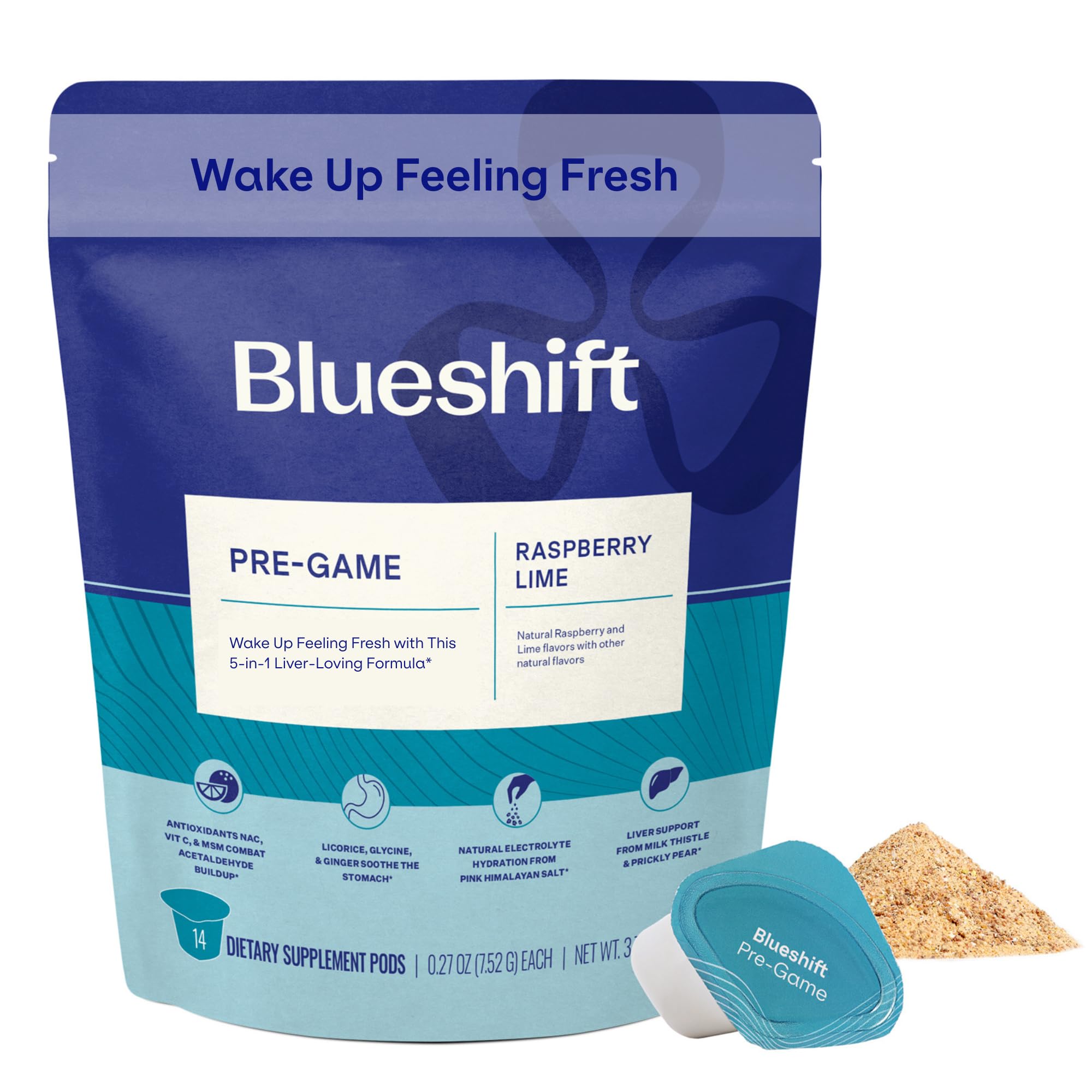 Blueshift Pre-Game NAC Electrolytes, Liver Support (14 Pack)