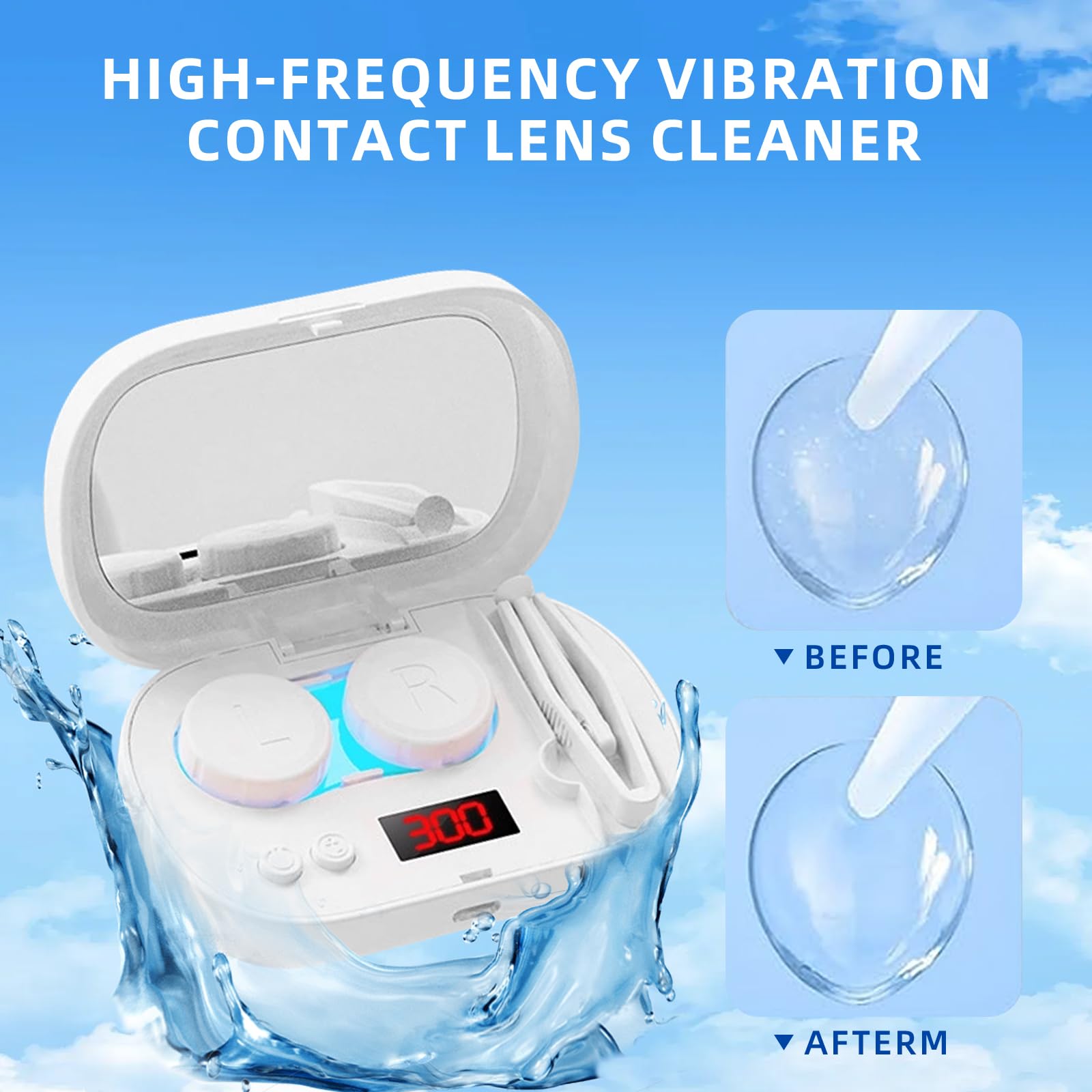 BNXXL SKIN Contact Lens Cleaner – White, USB Charging, Night Light