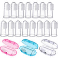 Boao 36 Pcs Baby Finger Toothbrushes with Storage Case - Soft Silicone Baby Tongue Cleaners for Infants and Toddlers