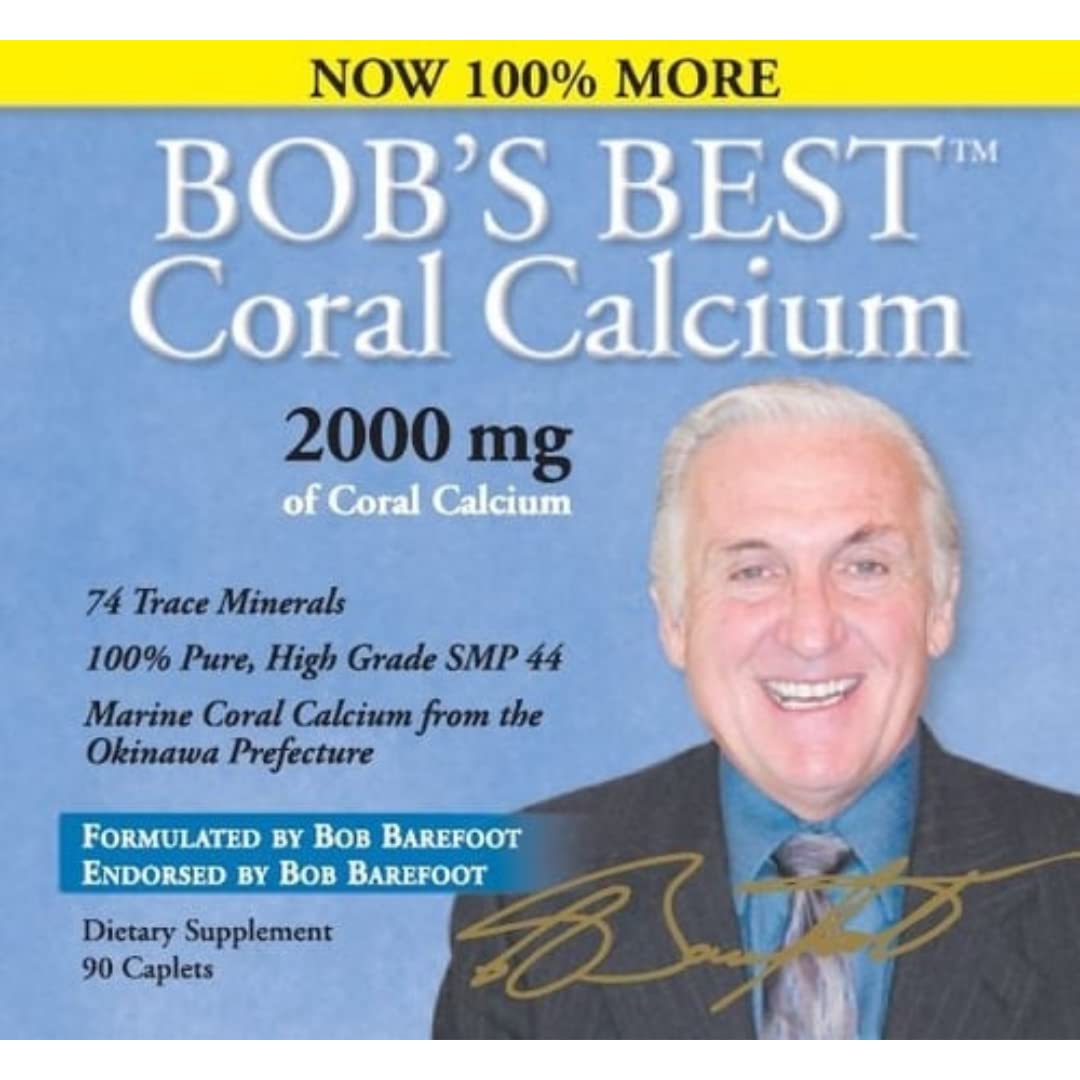 Bob Barefoot’s Bob’s Best Coral Calcium 2000 mg – Authentic Coral Calcium Formula, 3 Pack (90 Caplets)