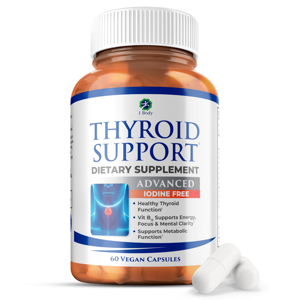 1 Body Thyroid Support Iodine-Free Supplement (60 Count) - Pack of 1