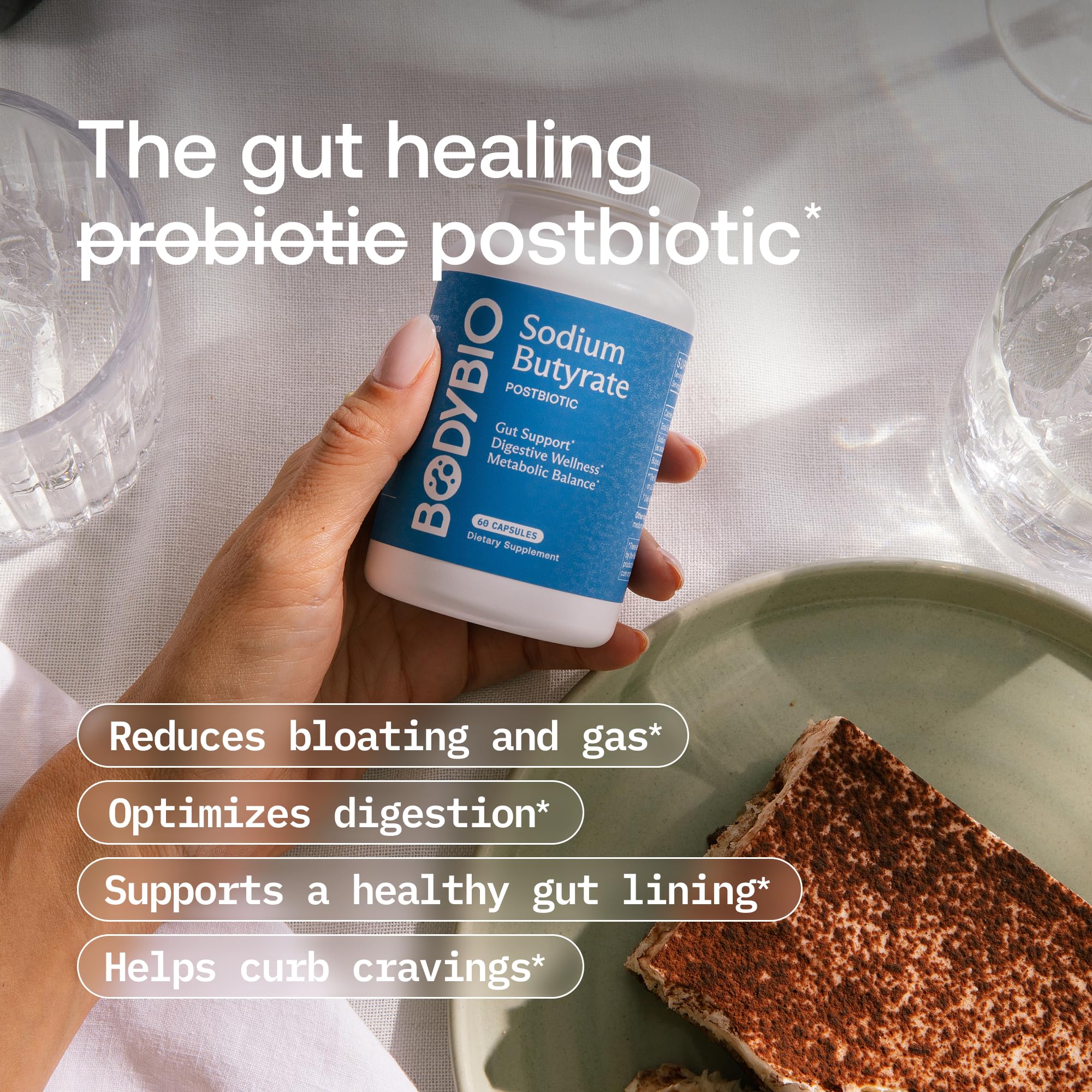 BodyBio Butyrate Postbiotic for Gut Health | Digestive Support & Leaky Gut Repair