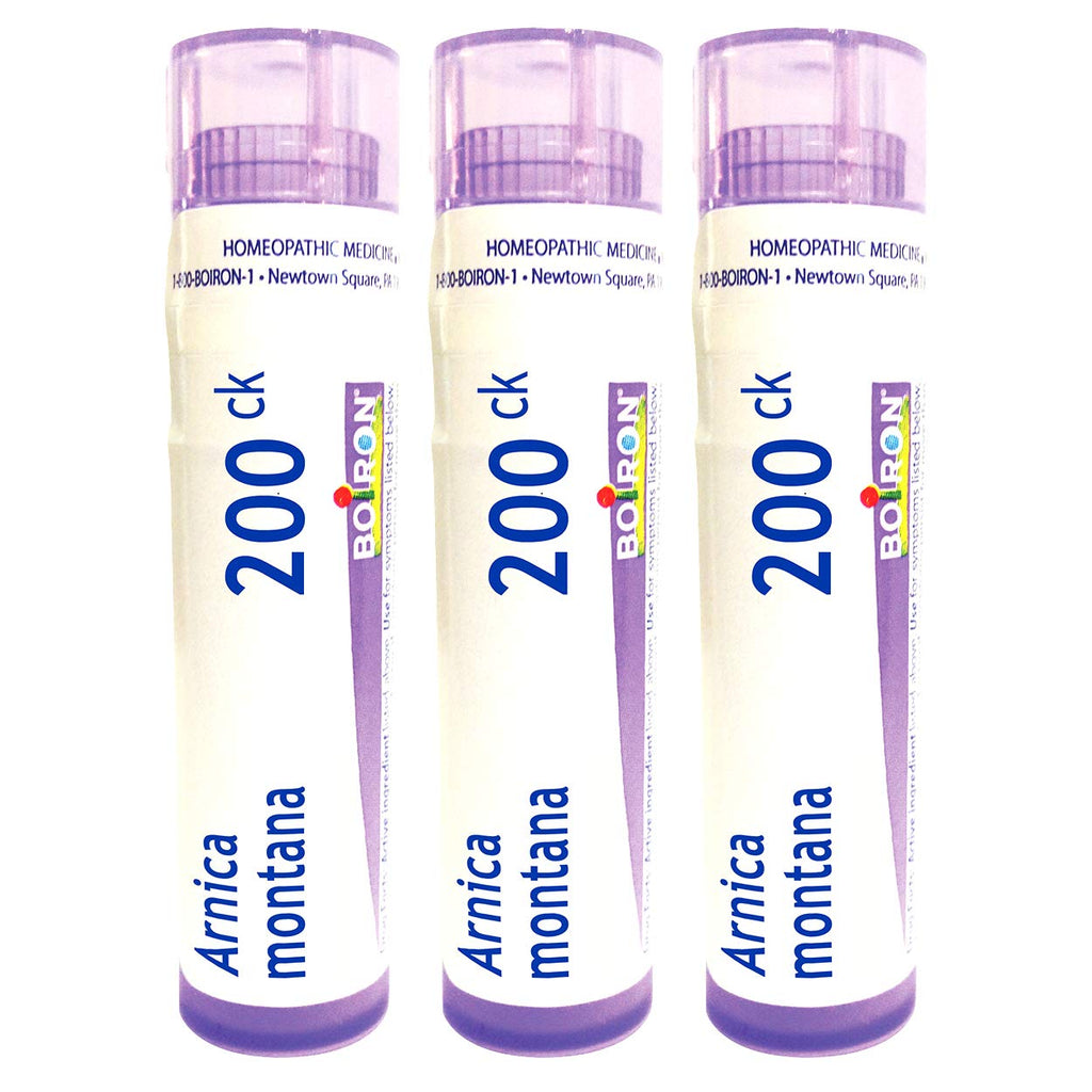 Boiron Arnica Montana 200CK – Homeopathic Muscle Pain & Stiffness Relief (Pack of 3, 240 Pellets)
