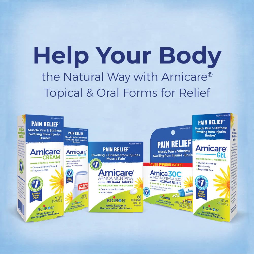Boiron Arnicare Cream 2.5 oz – Fragrance-Free, Fast-Absorbing Topical Pain Relief for Muscle & Joint Discomfort