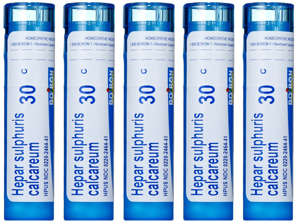 Boiron Hepar Sulphuris Calcareum 30C — Homeopathic Cough Medicine (Pack of 5)