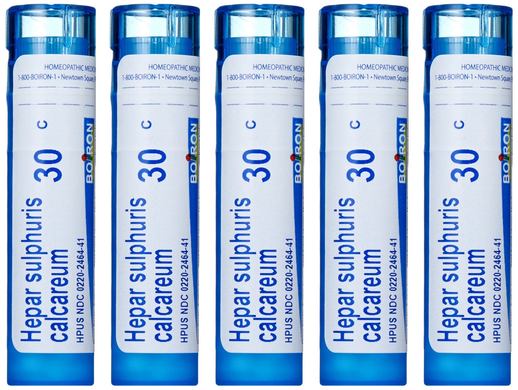 Boiron Hepar Sulphuris Calcareum 30C — Homeopathic Cough Medicine (Pack of 5)