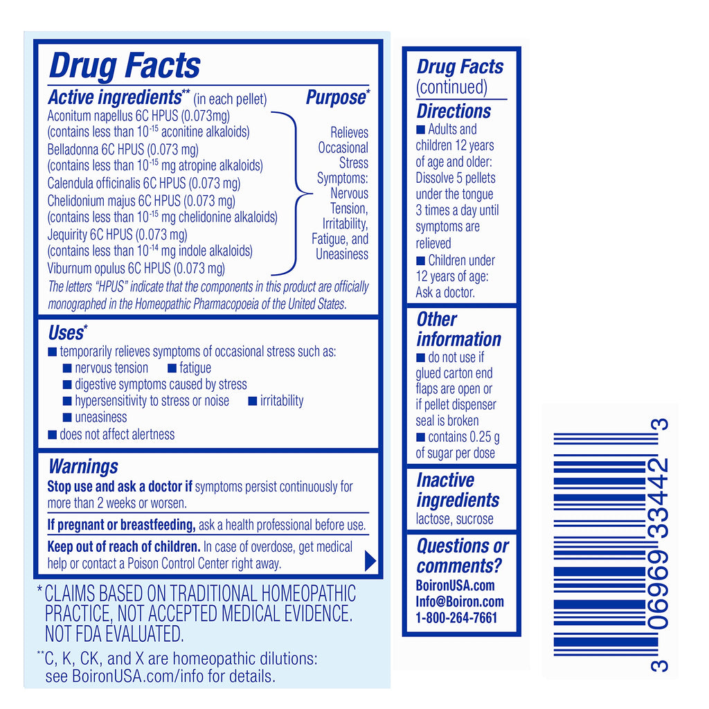 Boiron StressCalm On The Go - Multi-Symptom Stress Relief (80 Count, 4 Tubes)